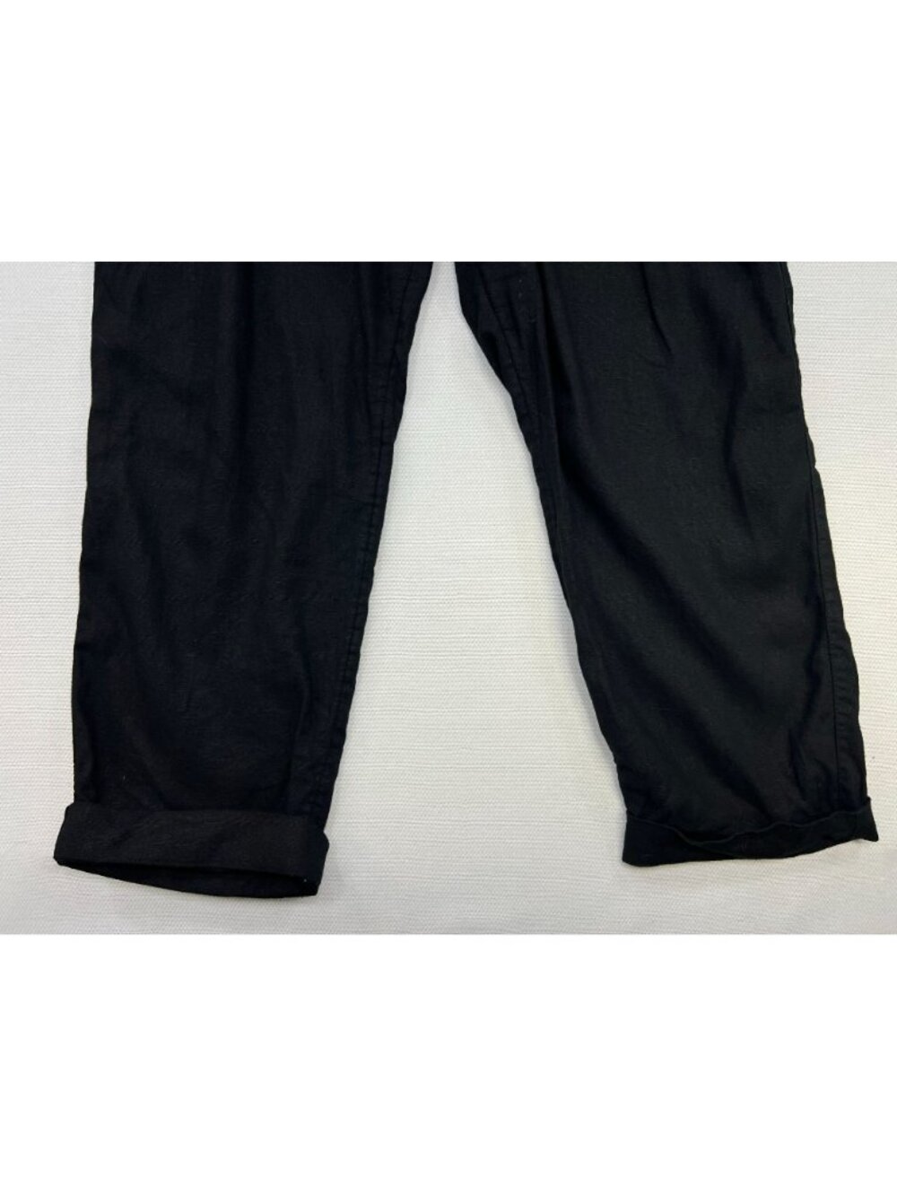 Old Navy Women's Linen High-Rise Straight Pull On Pants Size L Tall Black - Picture 6 of 10